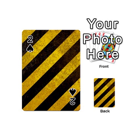 Black And Yellow Caution Playing Cards 54 (Mini) from ArtsNow.com Front - Spade2