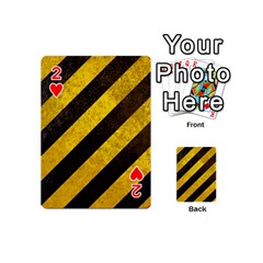 Black And Yellow Caution Playing Cards 54 (Mini) from ArtsNow.com Front - Heart2