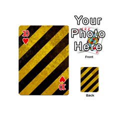 Black And Yellow Caution Playing Cards 54 (Mini) from ArtsNow.com Front - Heart10