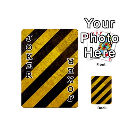 Black And Yellow Caution Playing Cards 54 (Mini) from ArtsNow.com Front - Joker1