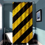 Black And Yellow Caution Shower Curtain 36  x 72  (Stall)