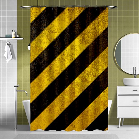 Black And Yellow Caution Shower Curtain 48  x 72  (Small) from ArtsNow.com Curtain(48  X 72 ) - 42.18 x64.8  Curtain(48  X 72 )