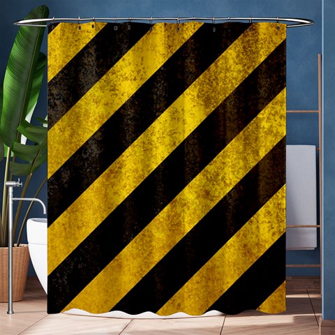 Black And Yellow Caution Shower Curtain 60  x 72  (Medium) from ArtsNow.com 60 x72  Curtain