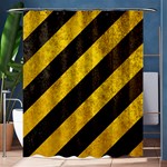 Black And Yellow Caution Shower Curtain 60  x 72  (Medium)