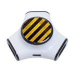 Black And Yellow Caution 3-Port USB Hub