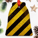 Black And Yellow Caution Bell Ornament (Two Sides)