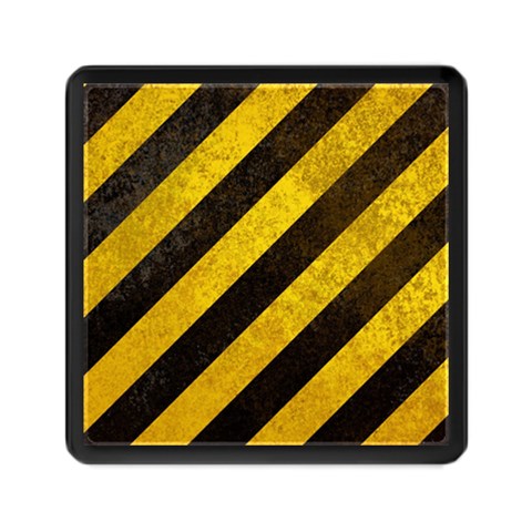 Black And Yellow Caution Memory Card Reader (Square) from ArtsNow.com Front