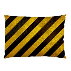 Black And Yellow Caution Pillow Case (Two Sides) from ArtsNow.com Front