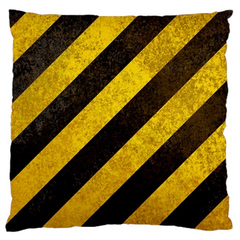 Black And Yellow Caution Large Cushion Case (One Side) from ArtsNow.com Front