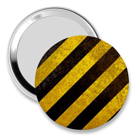 Black And Yellow Caution 3  Handbag Mirror from ArtsNow.com Front