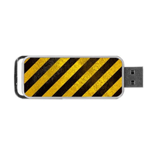 Black And Yellow Caution Portable USB Flash (One Side) from ArtsNow.com Front