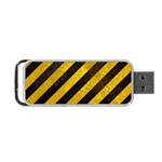 Black And Yellow Caution Portable USB Flash (One Side)