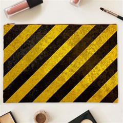 Black And Yellow Caution Cosmetic Bag (XXL) from ArtsNow.com Front