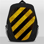 Black And Yellow Caution Backpack Bag