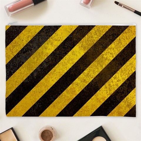 Black And Yellow Caution Cosmetic Bag (XXXL) from ArtsNow.com Front