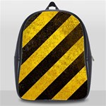 Black And Yellow Caution School Bag (XL)