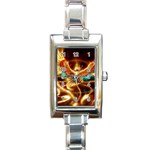 Fire Eagle Art Rectangle Italian Charm Watch