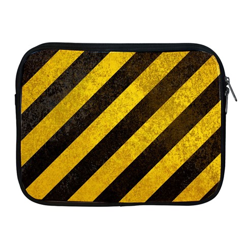 Black And Yellow Caution Apple iPad Zipper Case from ArtsNow.com Front