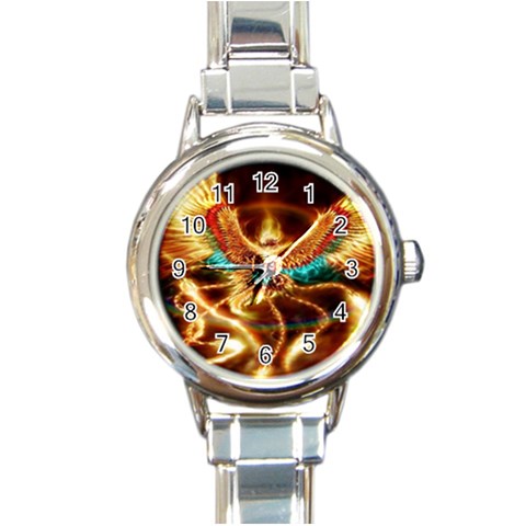 Fire Eagle Art Round Italian Charm Watch from ArtsNow.com Front