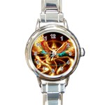 Fire Eagle Art Round Italian Charm Watch