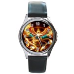 Fire Eagle Art Round Metal Watch