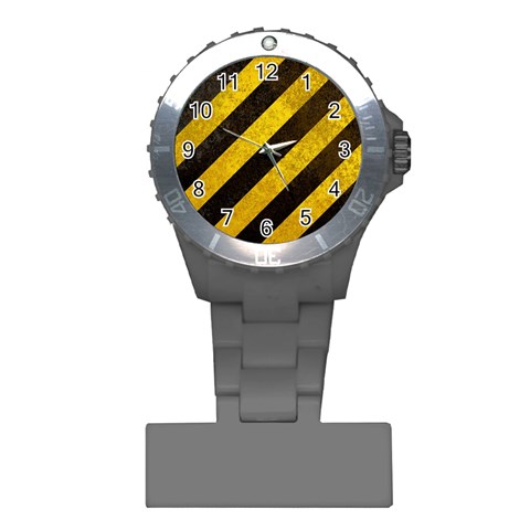 Black And Yellow Caution Plastic Nurses Watch from ArtsNow.com Front