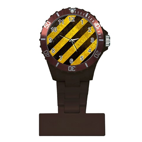 Black And Yellow Caution Plastic Nurses Watch from ArtsNow.com Front