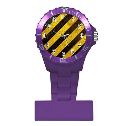 Black And Yellow Caution Plastic Nurses Watch from ArtsNow.com Front