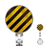 Black And Yellow Caution Stainless Steel Nurses Watch