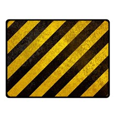 Black And Yellow Caution Double Sided Fleece Blanket (Small) from ArtsNow.com 45 x34  Blanket Front