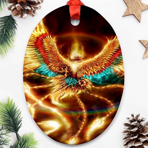 Fire Eagle Art Ornament (Oval) from ArtsNow.com Front