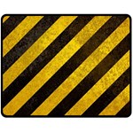 Black And Yellow Caution Double Sided Fleece Blanket (Medium)