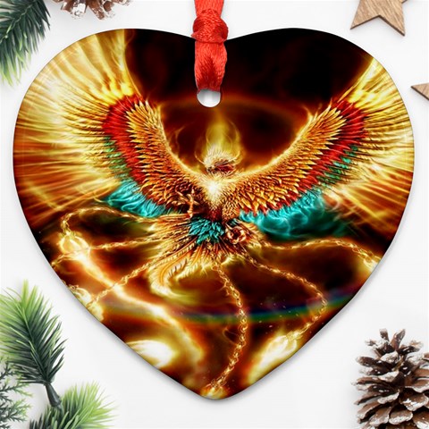 Fire Eagle Art Ornament (Heart) from ArtsNow.com Front