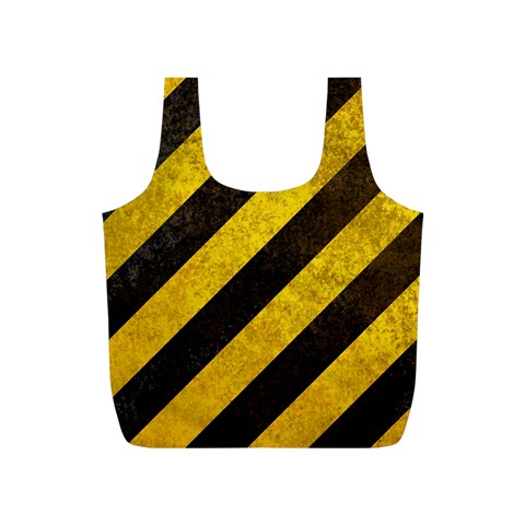 Black And Yellow Caution Full Print Recycle Bag (S) from ArtsNow.com Front