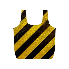 Black And Yellow Caution Full Print Recycle Bag (S) from ArtsNow.com Front