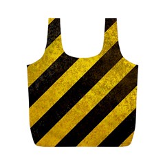 Black And Yellow Caution Full Print Recycle Bag (M) from ArtsNow.com Front