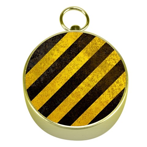 Black And Yellow Caution Gold Compass from ArtsNow.com Front