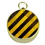 Black And Yellow Caution Gold Compass