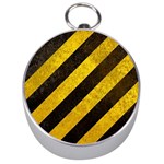 Black And Yellow Caution Silver Compass