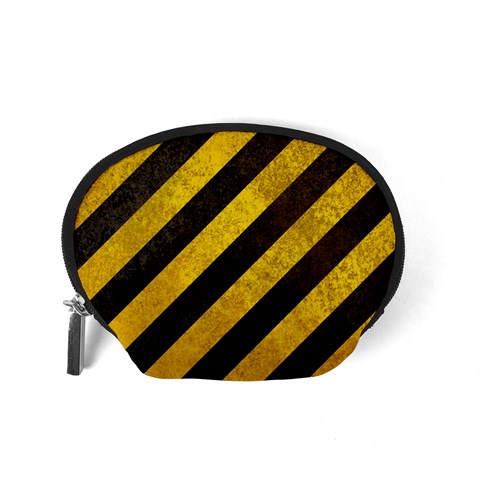 Black And Yellow Caution Accessory Pouch (Small) from ArtsNow.com Back