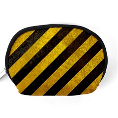 Black And Yellow Caution Accessory Pouch (Medium) from ArtsNow.com Back