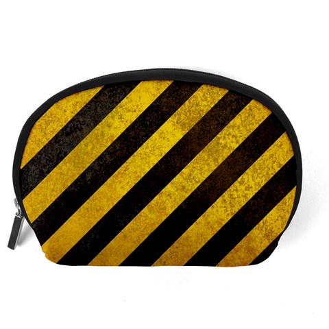 Black And Yellow Caution Accessory Pouch (Large) from ArtsNow.com Back