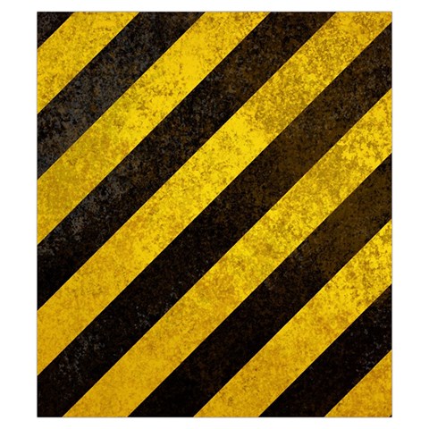 Black And Yellow Caution Drawstring Pouch (Small) from ArtsNow.com Front