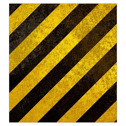 Black And Yellow Caution Drawstring Pouch (Large) from ArtsNow.com Front