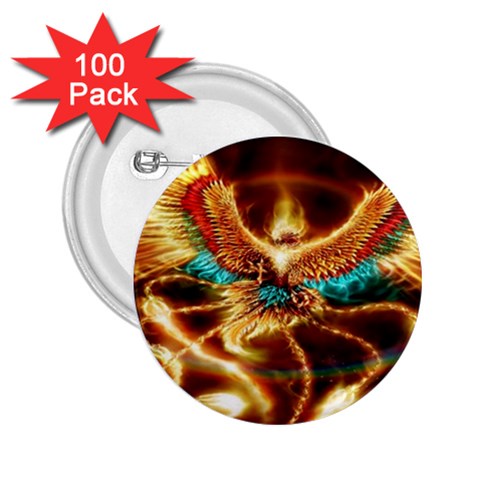 Fire Eagle Art 2.25  Button (100 pack) from ArtsNow.com Front