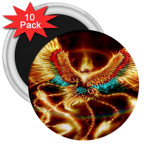 Fire Eagle Art 3  Magnet (10 pack) from ArtsNow.com Front