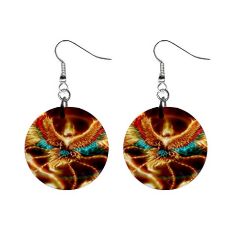 Fire Eagle Art 1  Button Earrings from ArtsNow.com Front