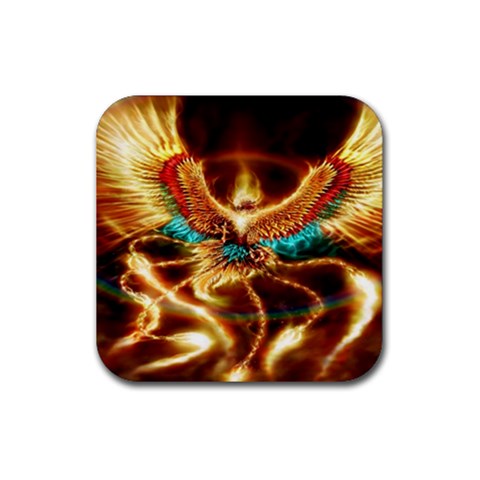 Fire Eagle Art Rubber Coaster (Square) from ArtsNow.com Front