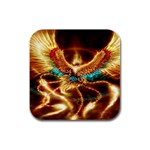 Fire Eagle Art Rubber Square Coaster (4 pack)