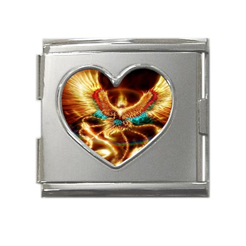 Fire Eagle Art Mega Link Heart Italian Charm (18mm) from ArtsNow.com Front